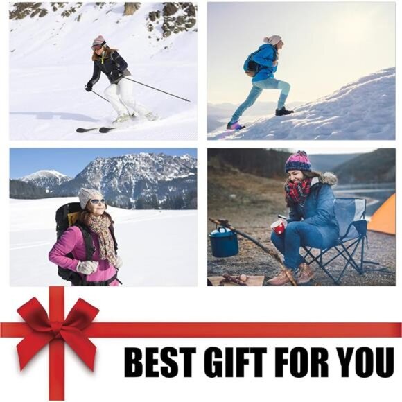 Winter Beanie‎ Hat Scarf Touchscreen Gloves Set for Women Knit Warmer Thick - Picture 6 of 7